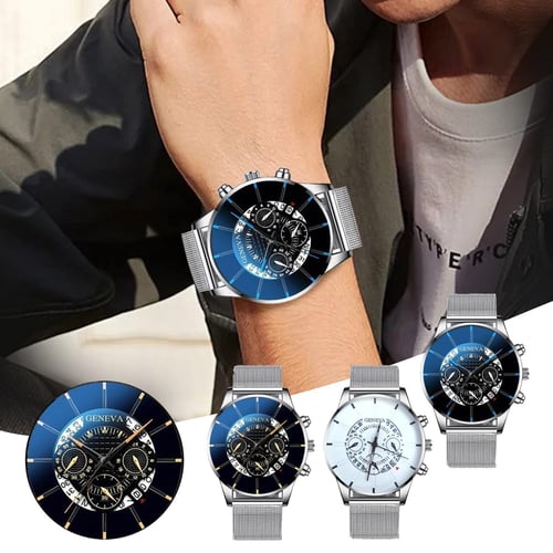 Fashion Mens Business Black Watches Luxury Stainless Steel Ultra