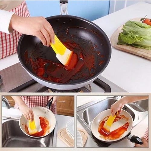 1pc Effortlessly Clean Dishes with this Oil-Proof Silicone Pan Scraper!
