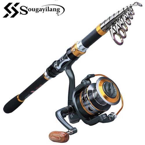 Sougayilang Fishing Rod and Reel Combos Portable Telescopic