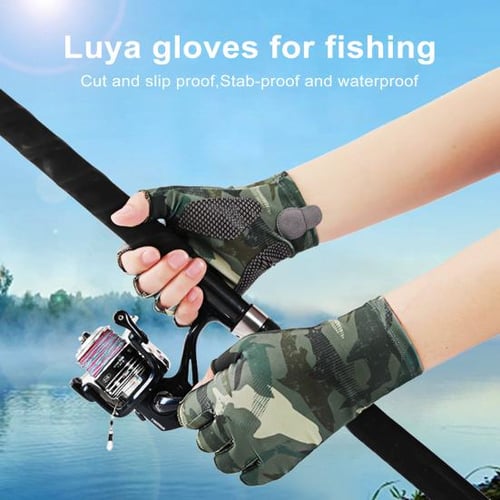 UPF 50+ Fishing Gloves Fingerless UV Protection Breathable