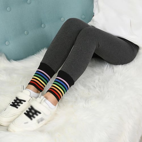 Thermal Fleece Lined Leggings Girls Winter Pants Thick Wool Tights Bottom