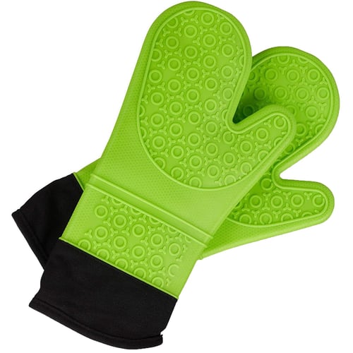 1pc Mint Green Silicone Heat Resistant Glove For Oven, Baking, Grilling,  Microwave, House Cleaning And Kitchen