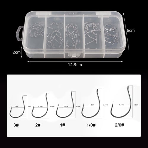 100 Pcs] Worm Jig Hook Soft Plastic Fishing Hooks Wholesale Size 1
