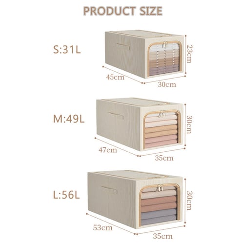 1pc Wardrobe Storage Box, Linen Fabric Folding Storage Box, Household  Drawer Type Finishing Box, Closet Organizer For Underwear Pants Clothing