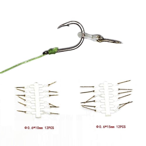 12pcs Sting Boilies Pin Metal Bait Hooks Spike with Clear Stops