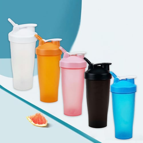 1pc 400ml Blender Shaker Cup With Stainless Whisk Ball, Portable Plastic  Leakproof Water Bottle For Protein Powder Workout Gym Sports Fitness
