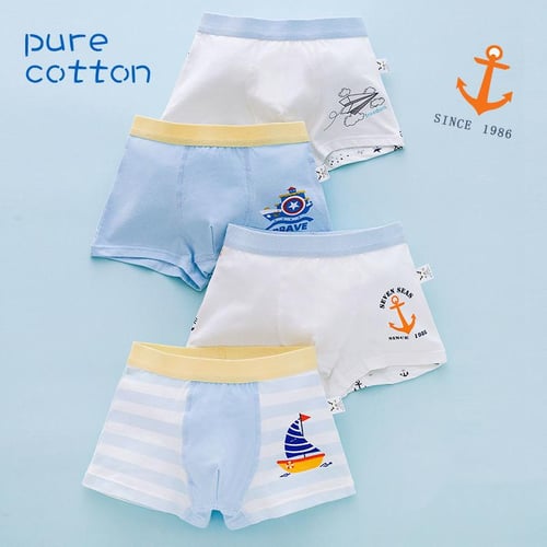 Children's Underwear Boys Pure Cotton Boxer Briefs Four-corner