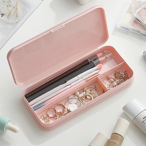 Portable large capacity pencil case solid color cute stationery bag school  student pencil bag girls multifunctional storage bag