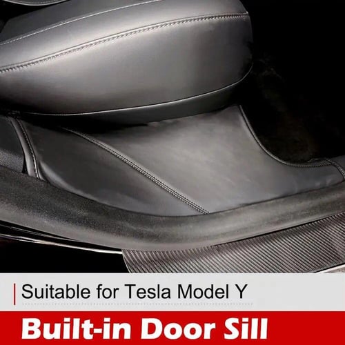 For Tesla Model Y 2022 2023 Car Rear Door Sill Protector Leather Rear Seat  Anti-dirty Mat Anti Kick Pad Model Y Car - buy For Tesla Model Y 2022 2023  Car Rear