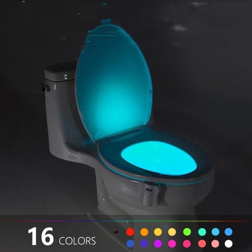 1pc 16-color Toilet Night Light, Led Light Activated By Motion Sensor,  Waterproof Toilet Nightlight With Motion Sensor