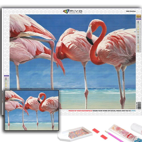 5D Diamond Painting Flamingo Chalk Board Kit