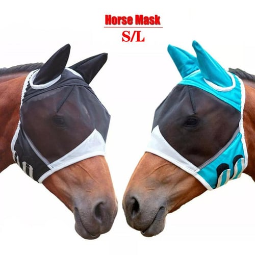 Horse Mask Adjustable Breathable Anti-uv Anti-mosquito Pet Summer Eye  Shield Mesh Fly Protective Cover - buy Horse Mask Adjustable Breathable  Anti-uv
