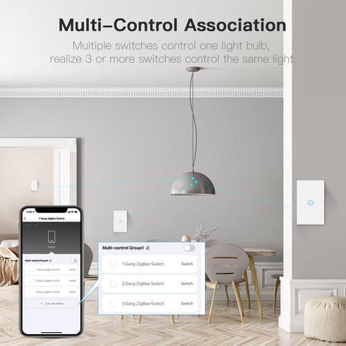 Tuya Zigbee Touch Switch No Capacitor Smart Home Interruptor Work with Alexa