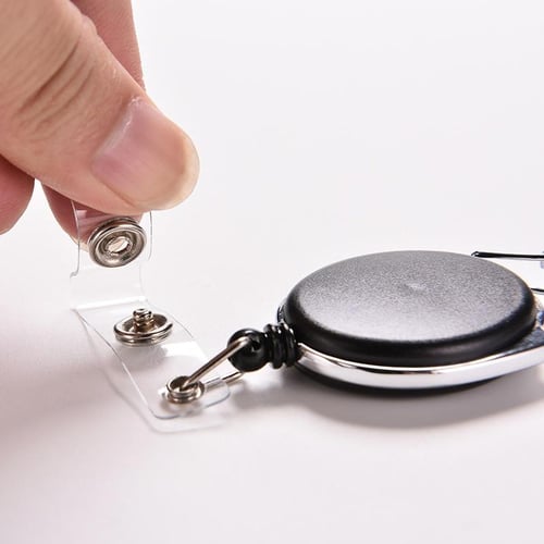 Retractable Keychain Pull Badge Reel ID Lanyard Name Tag with Clear Hard  Acrylic Plastic Work ID Card Holder Protector Cover