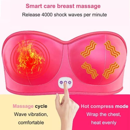 Electric Breast Massager, Breast Enlargement Massager Bra, Wireless Usb Breast  Massager, Breast Enhancer With Hot Compress