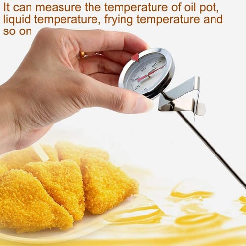 Deep Fry Thermometer Stainless Steel Measuring Tool With Dial For Oil  Pan(15cm )