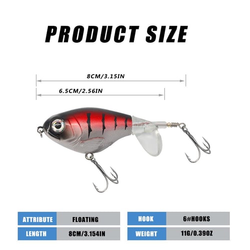 1pcs/10pcs 8cm Popper Fishing Lures Plastic Artificial 3D Fish