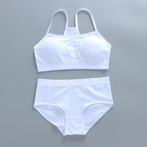 Soft Cotton Grils Bra Panties Set Training Bras Panties 8-18y