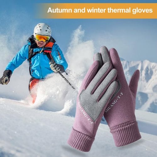 1pair Women's Outdoor Sports Full Finger Touch Screen Gloves Winter Cycling  Fitness Training Windproof Waterproof Anti-slip Wear-resistant Warm Gloves