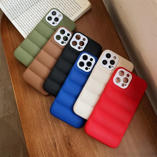 Luxury Matte The Puffer Case For Iphone 11 12 13 Pro Xs Max X Xr 7 8 Plus  Down Jacket Mobile Phone Shell Soft Tpu Silicone Funda 