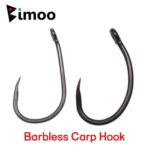Bimoo Europe Barbless Carp Hooks High Carbon Steel Curve Shank Fishing Hook  2-10 for Carp Hair /Chod Zig Rig - buy Bimoo Europe Barbless Carp Hooks  High Carbon Steel Curve Shank Fishing