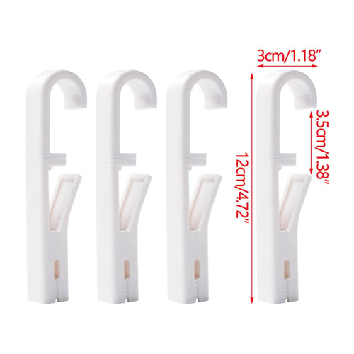 H.E. 4-Pc. Plastic Utility Hooks White