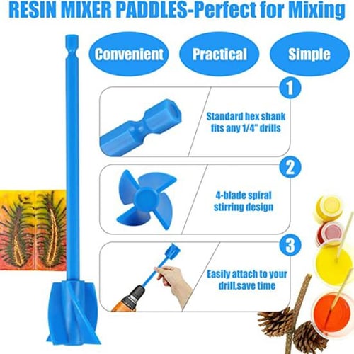 Epoxy Mixing Stick Paint Stirring Rod Putty Cement Paint Mixer Attachment  With Drill Chuck For Epoxy Resin Latex Oil Paint