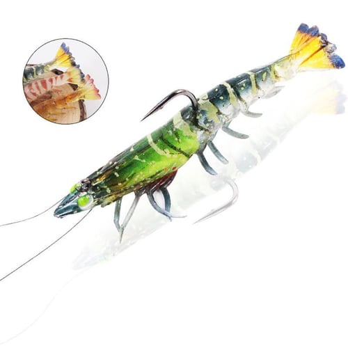 3pcs Luminous Shrimp Fishing Lures With Hook Soft Fake Bait For