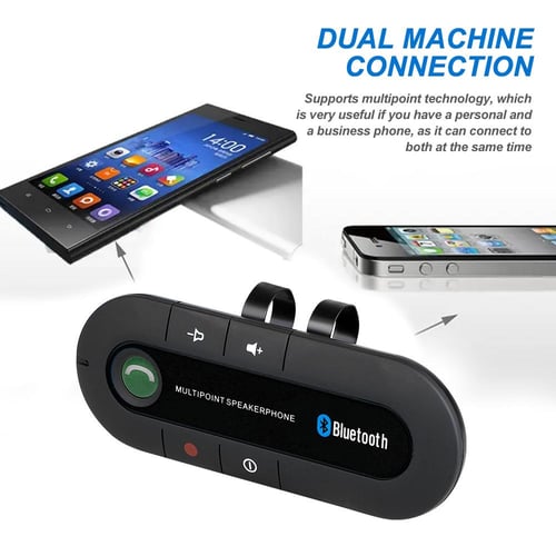 Hands Free Car Kit Bluetooth Multipoint Sun Visor Attachment FM Transmitter