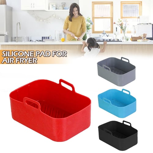 Air Fryer Silicone Baking Basket, Rectangular Air Fryer Silicone Pads For  Ninja Foodi Dual Dz201 8qt Reusable Silicone Air Fryer Liner, Non-stick Pan  Easy To Clean Oven Accessories Air Fryer Accessories Kitchen