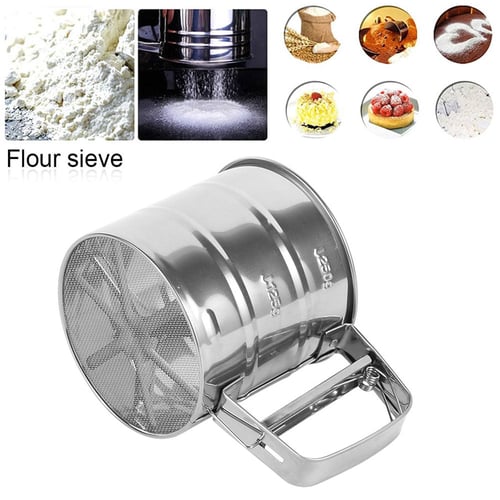 Handheld Electric Flour Sieve Icing Sugar Powder Stainless Steel Flour  Screen Cup Shaped Sifter Kit