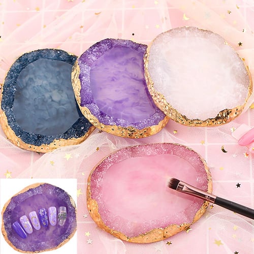 Resin Nail Art Palette Painting Mixing Display Finger Ring Plate Manicure .