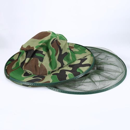 Camouflage Male Fishing Hat Anti-bee Insect Net Anti-insect Hat