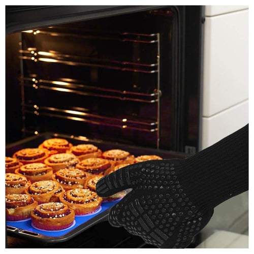 2 Pcs Oven Glove Hook Design Anti-scald Silicone Kitchen Heat