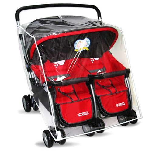EVA Baby Stroller Waterproof Rain Cover Transparent Wind Dust Shield Zipper  Open For Pushchairs Windproof Breathable Raincoat