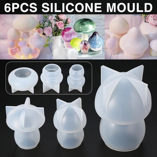 5Pcs Mushroom Resin Molds Set,Resin Mushroom Molds,5 Different Size  Mushroom Silicone Molds For Epoxy Resin Casting,Home Decors, DIY Resin  Epoxy Casti