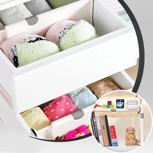  Closet Underwear Organizer Drawer Divider, Wardrobe Plastic Bra  Storage Box,6pcs/Set,White : Home & Kitchen