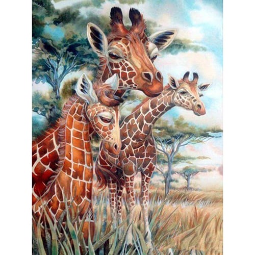 5D Diamond Painting Kit Giraffe Mom Baby Animal DIY Rhinestone Picture Wall  Art