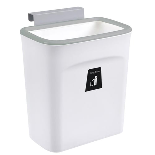 Hanging Collapsible Trash Can - 9L Wall Mounted Foldable Waste Bin for  Kitchen Cabinet Door - Quickly Clean Counter, Sink, Bathroom - RV, Car,  Camping