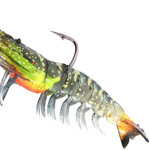 Soft Shrimp Lures Saltwater Fishing Lures Shrimp Baits Weedless Soft  Swimbaits for Bass Luminous Artificial Lures with Hook