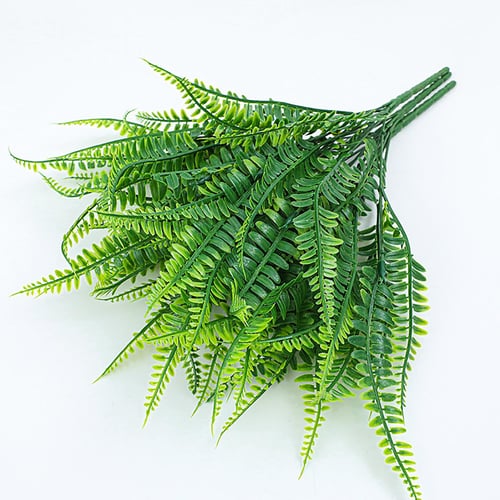 8 Bundles Artificial Ferns Plants Bushes Fake Boston Fern Shrubs Plastic  Plant Greenery for Outdoor Indoor Home Garden Decor 