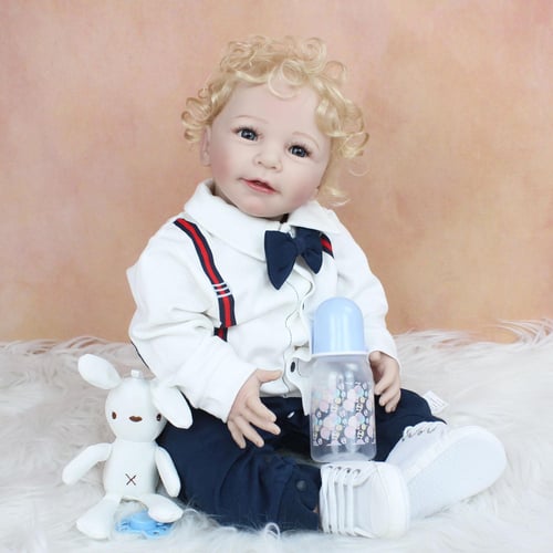 Bebe 55cm full Body Silicone Reborn Baby Girl boy Dolls Toy Play