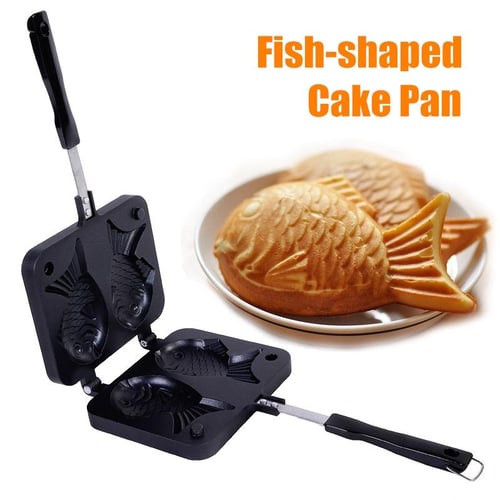 Japanese Non-Stick Taiyaki Fish-Shaped Bakeware Waffle Pan Maker 2 Molds  Cake Baking Tools - buy Japanese Non-Stick Taiyaki Fish-Shaped Bakeware  Waffle Pan Maker 2 Molds Cake Baking Tools: prices, reviews
