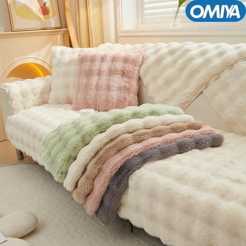 Thicken Plush Sofa Cover Universal Non-slip Sofa Mat Winter Warm Soft Sofa  Towel Couch Cushion for Living Room Home Decor