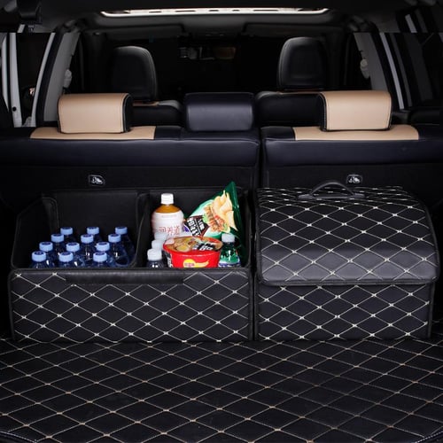 Collapsible Car Trunk Storage Box High Capacity Organizer In The Car PU  Leather Trunk Tool Box Auto Accessories Storage Bag - buy Collapsible Car  Trunk Storage Box High Capacity Organizer In The