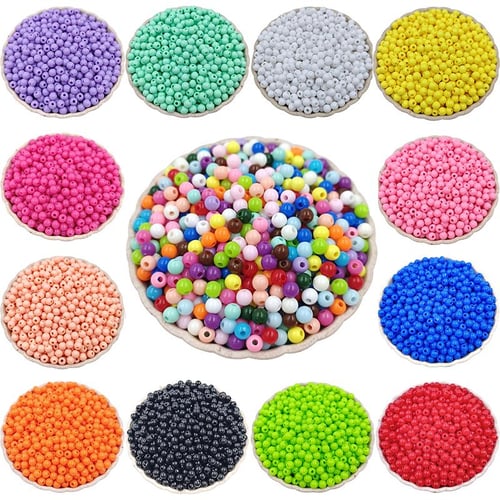 200pcs 4mm Green Color Round Glass beads For Jewelry Making DIY