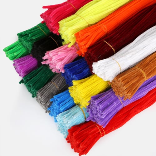 TOCOLES Yellow Pipe Cleaners, 100psc Pipe Cleaners Craft Supplies, Chenille Stems, Pipe Cleaners for Crafts, Art and Craft Supplies, Size: 6