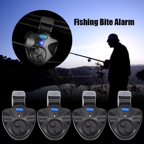 Electronic LED Light Fish Bite Sound Alarm Bell Clip On Fishing Rod