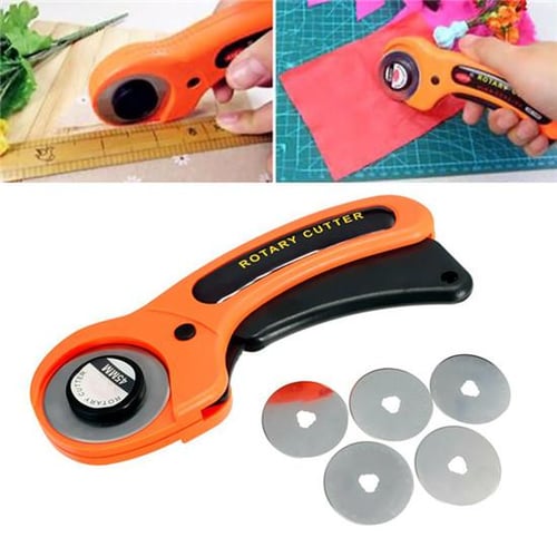 5PCS Cutting Blade + 45mm Rotary Cutter for Fabric Craft Sewing