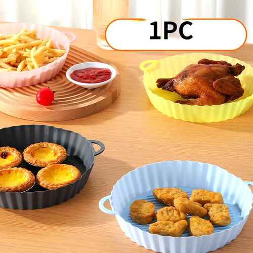 Air Fryers Oven Baking Tray Fried Chicken Basket Mat Airfryer Silicone Pot  Round Replacemen Grill Pan Accessories 1Pc